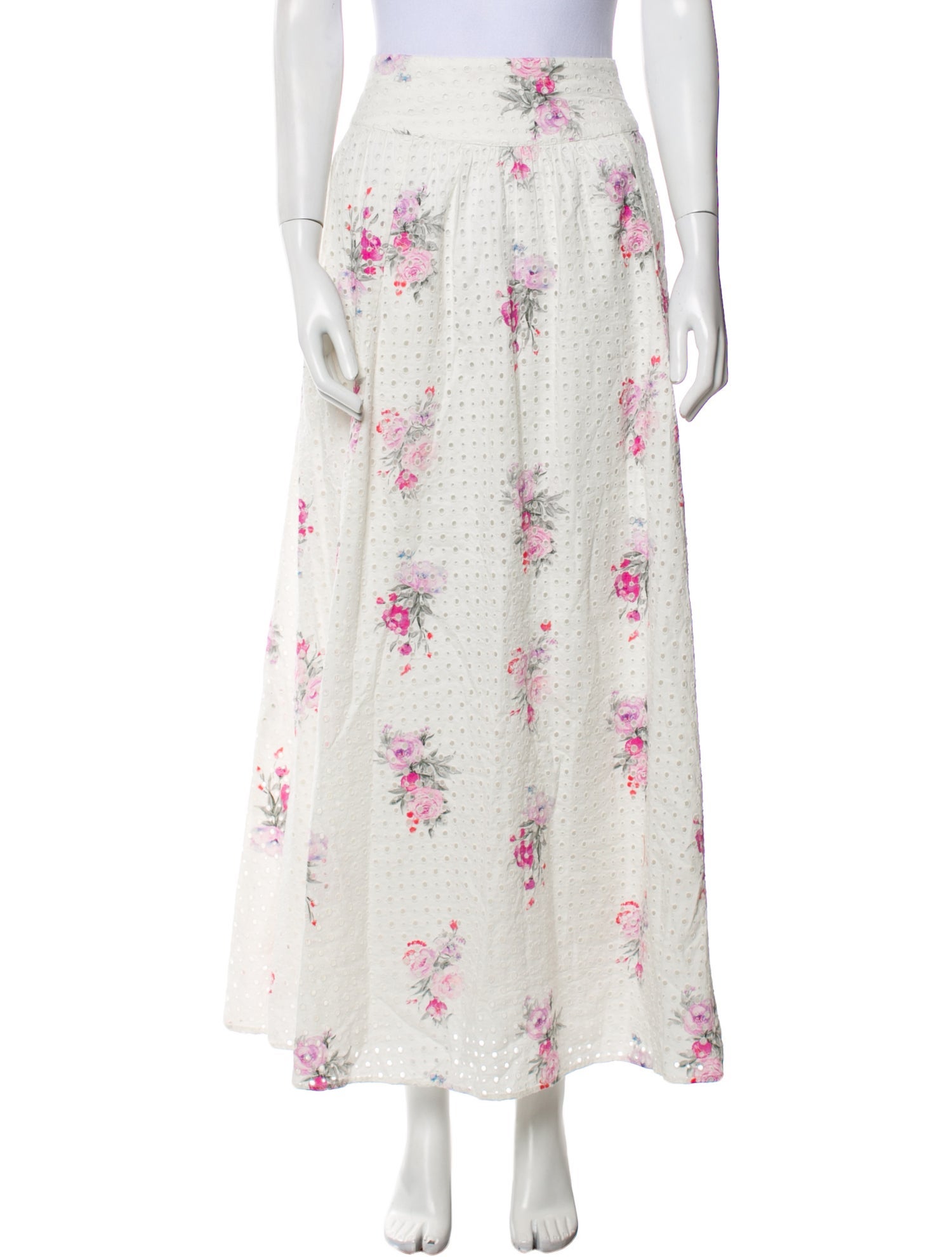 LoveShackFancy Floral Print Long Skirt