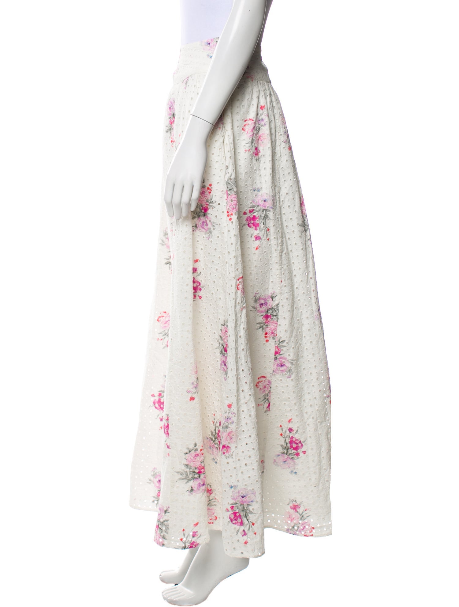 LoveShackFancy Floral Print Long Skirt
