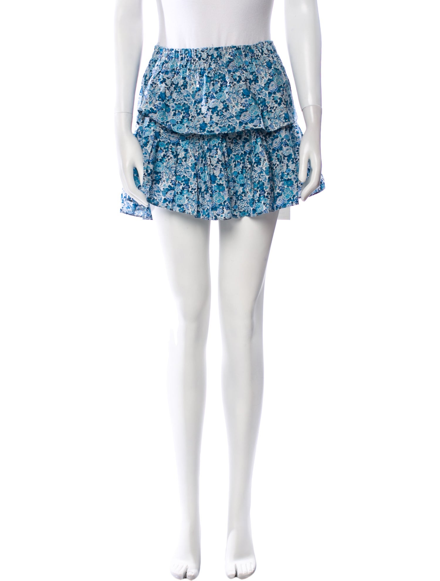 LoveShackFancy Floral Print Mini Skirt