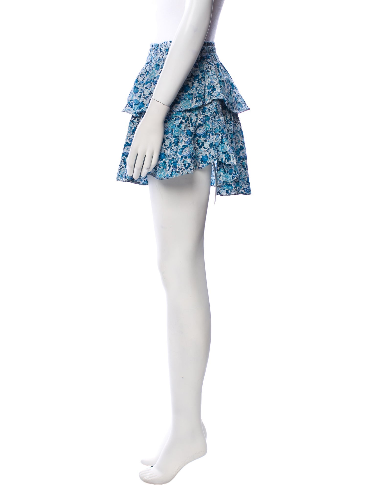 LoveShackFancy Floral Print Mini Skirt