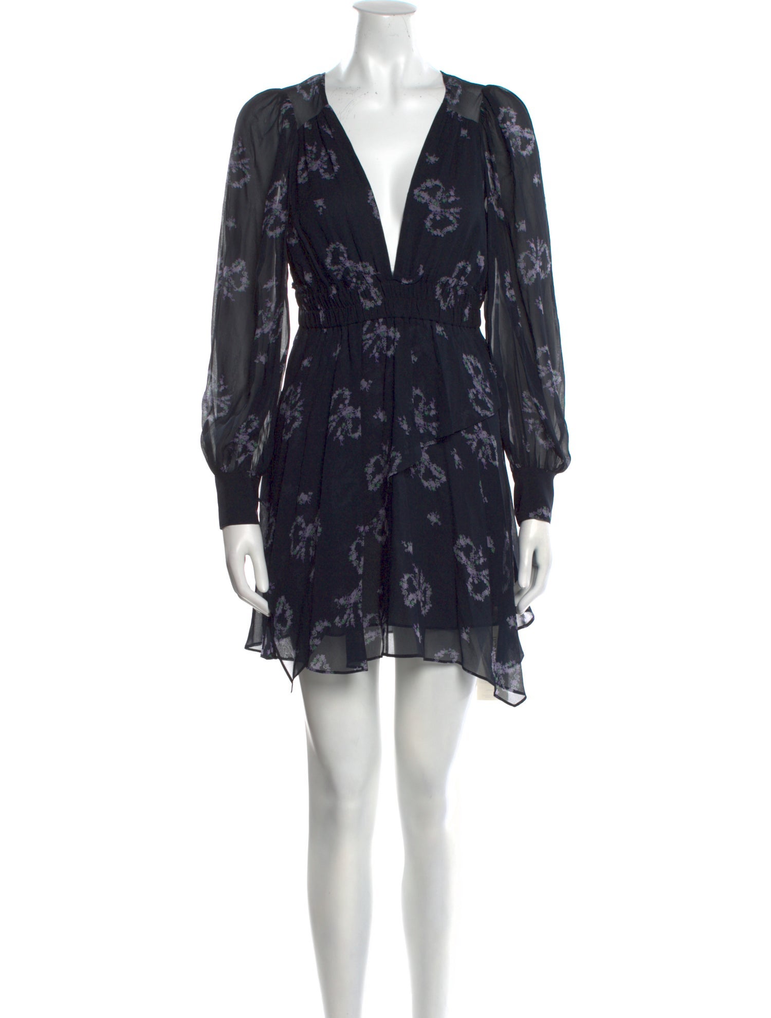 LoveShackFancy Floral Print Mini Dress