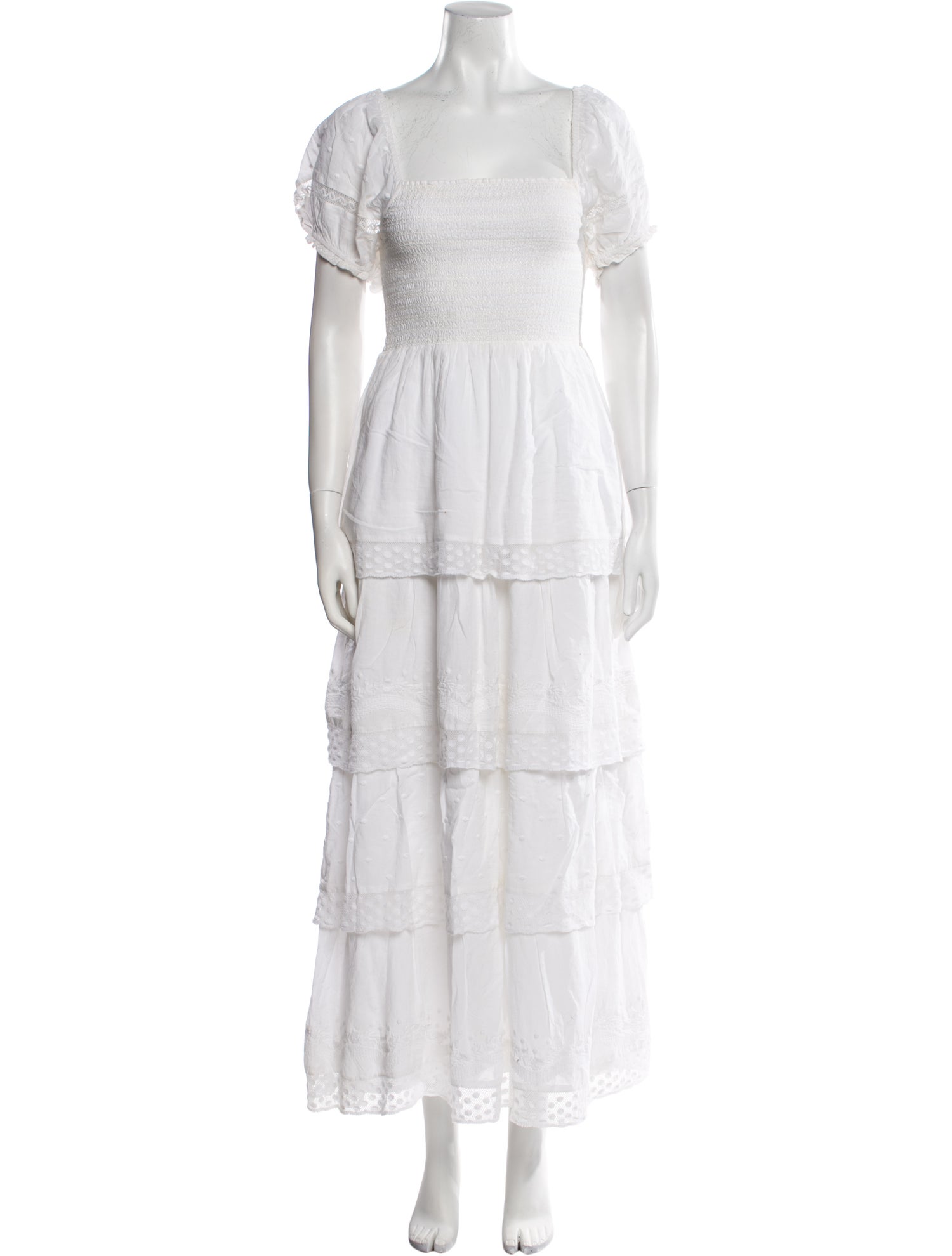 LoveShackFancy Square Neckline Long Dress