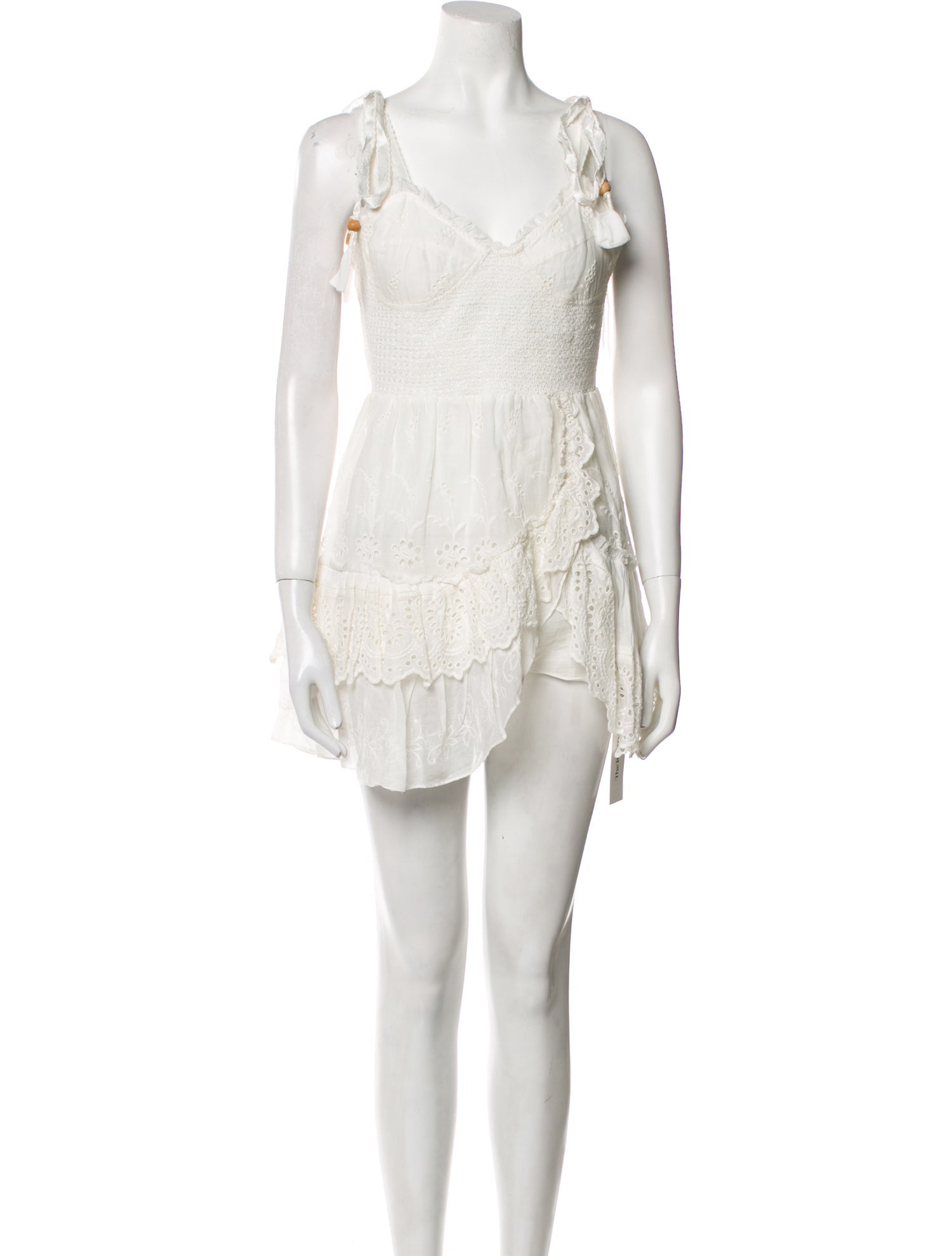 LoveShackFancy V-Neck Mini Dress