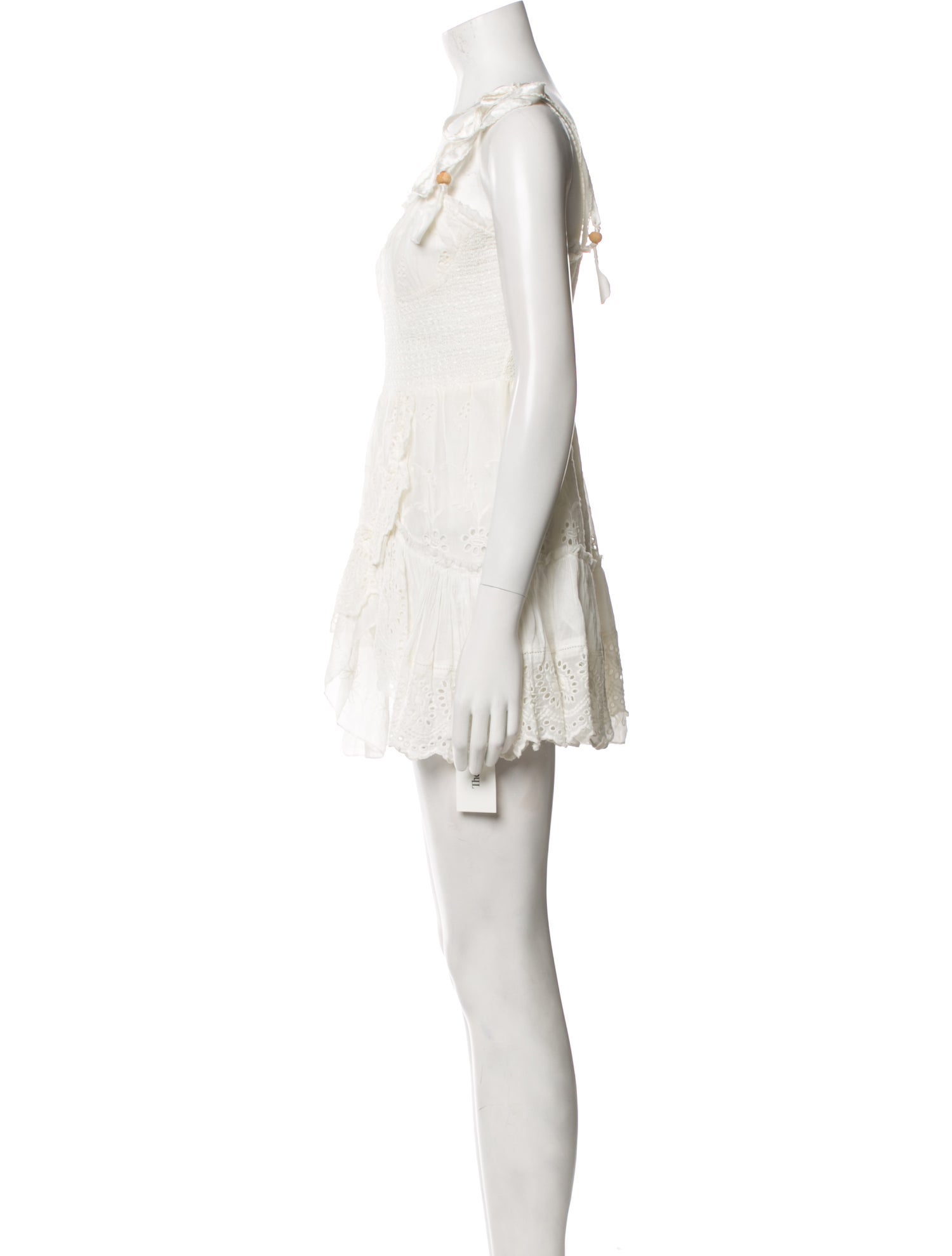 LoveShackFancy V-Neck Mini Dress