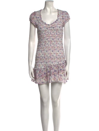 LoveShackFancy Floral Print Mini Dress