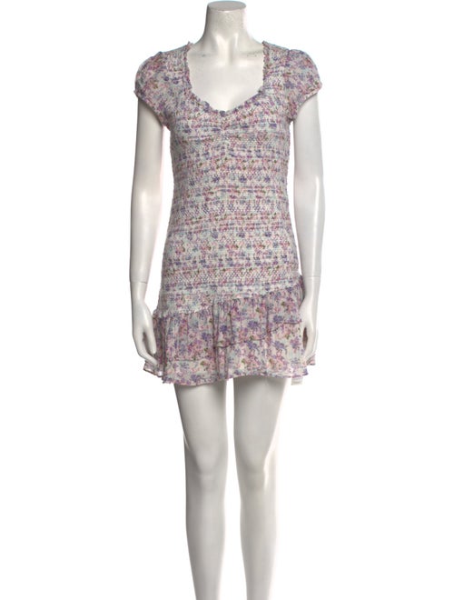 LoveShackFancy Floral Print Mini Dress