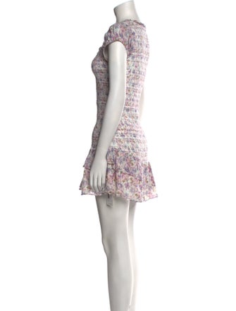 LoveShackFancy Floral Print Mini Dress