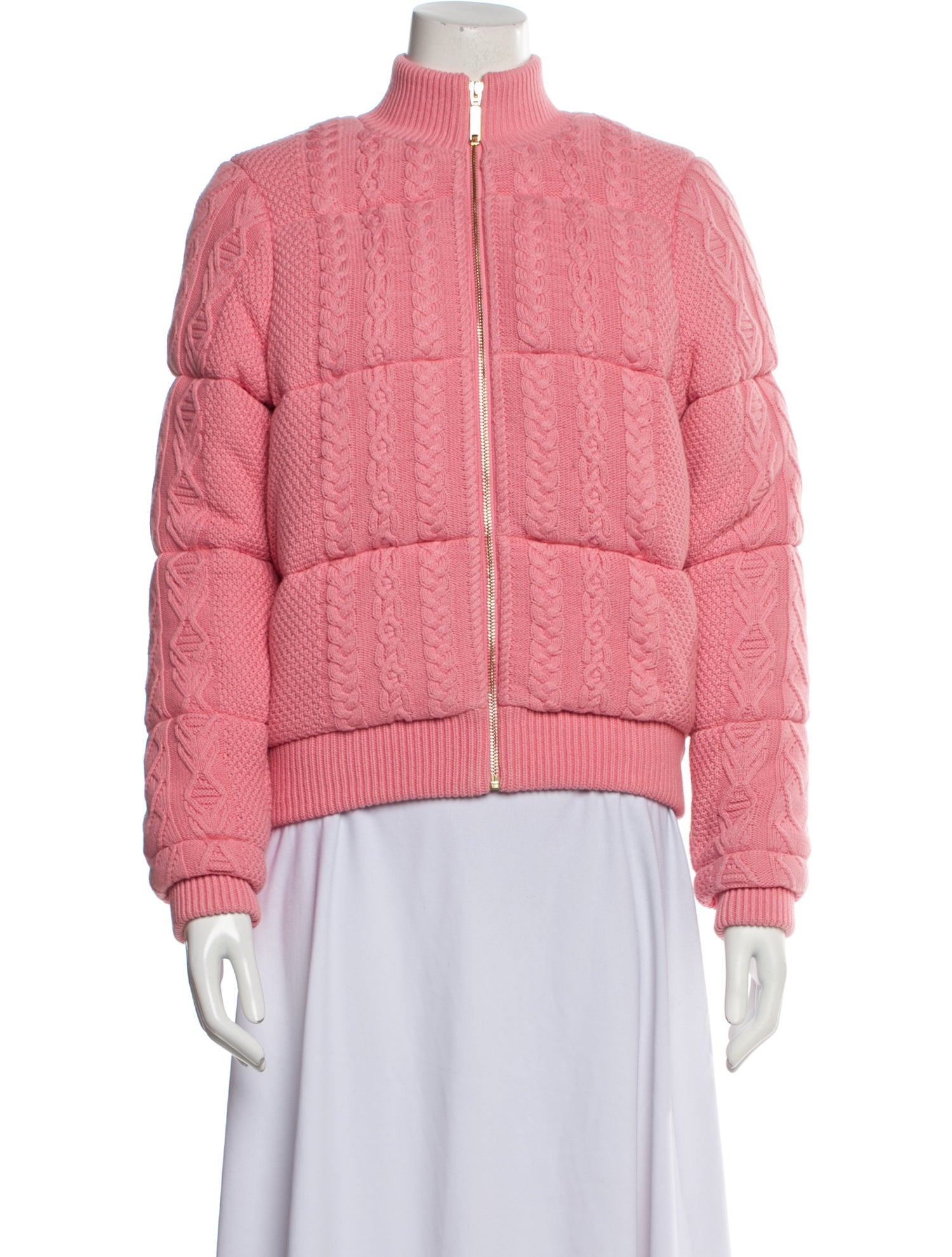 LoveShackFancy Tweed Pattern Faux Fur Jacket