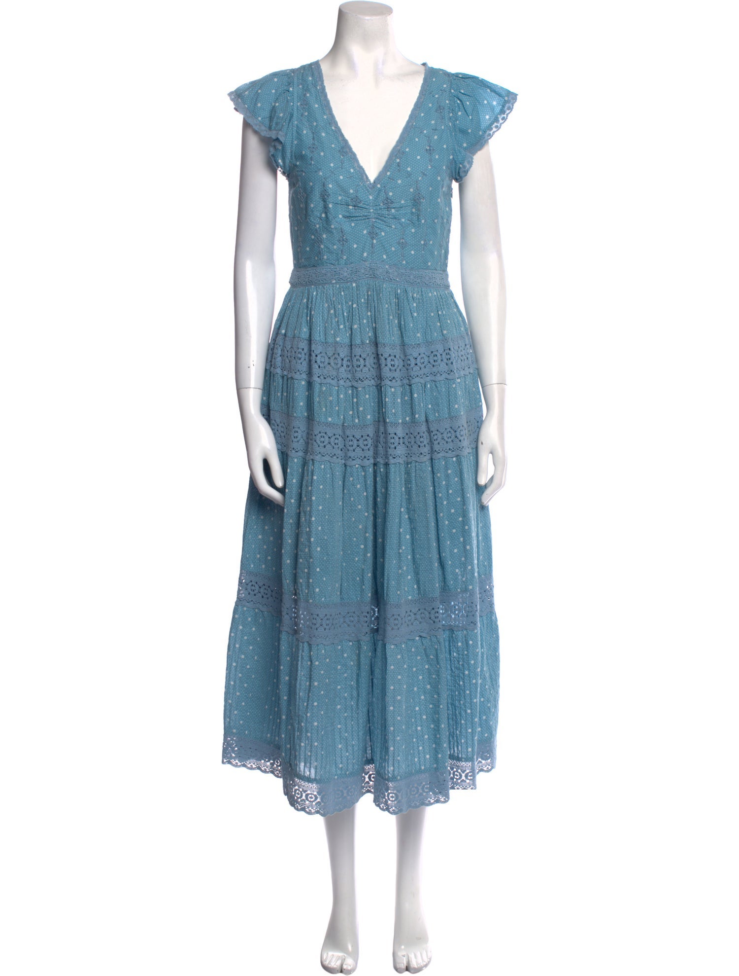 LoveShackFancy Floral Print Long Dress