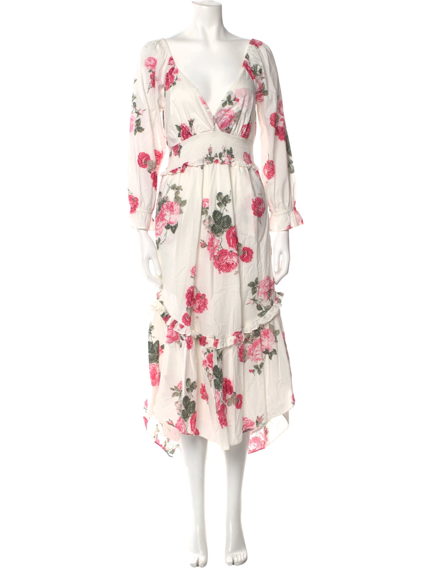 LoveShackFancy Floral Print Long Dress