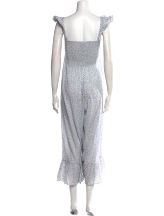 LoveShackFancy Printed V-Neck Jumpsuit