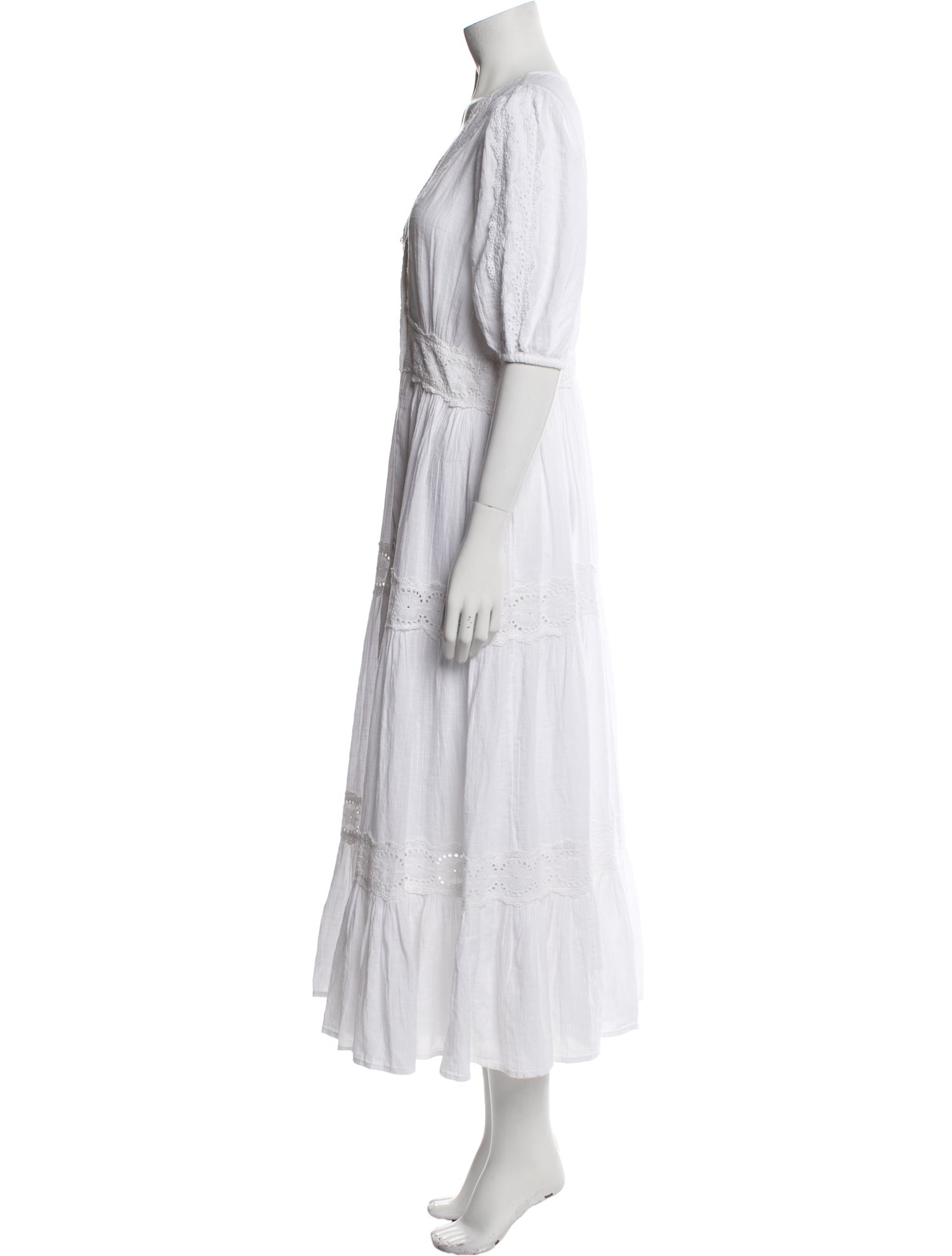 LoveShackFancy V-Neck Long Dress