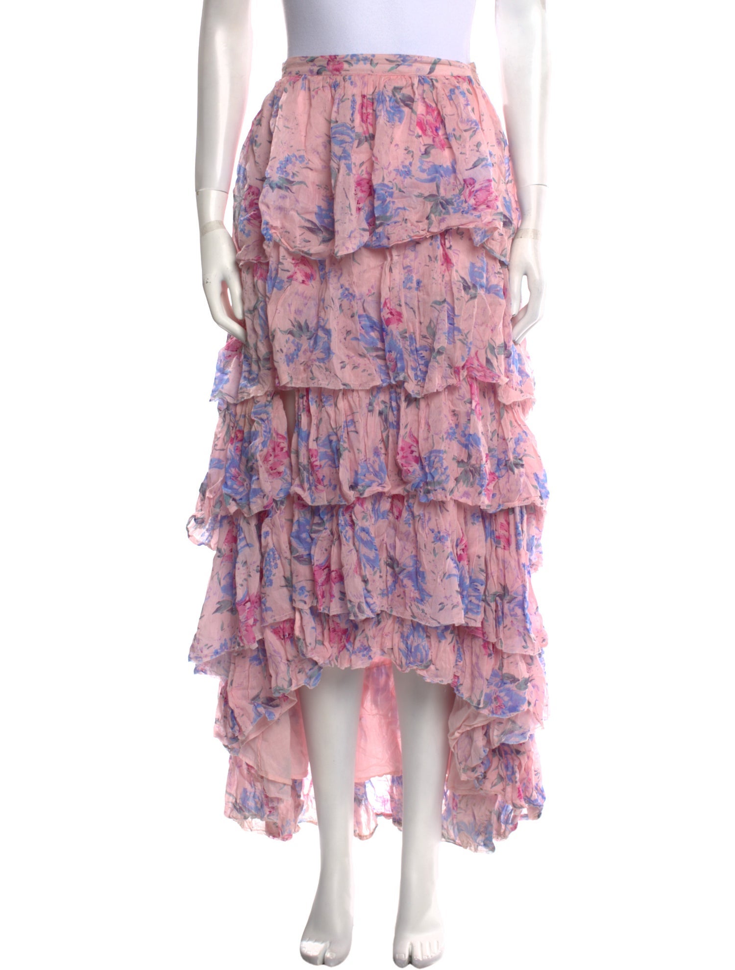 LoveShackFancy Floral Print Long Skirt