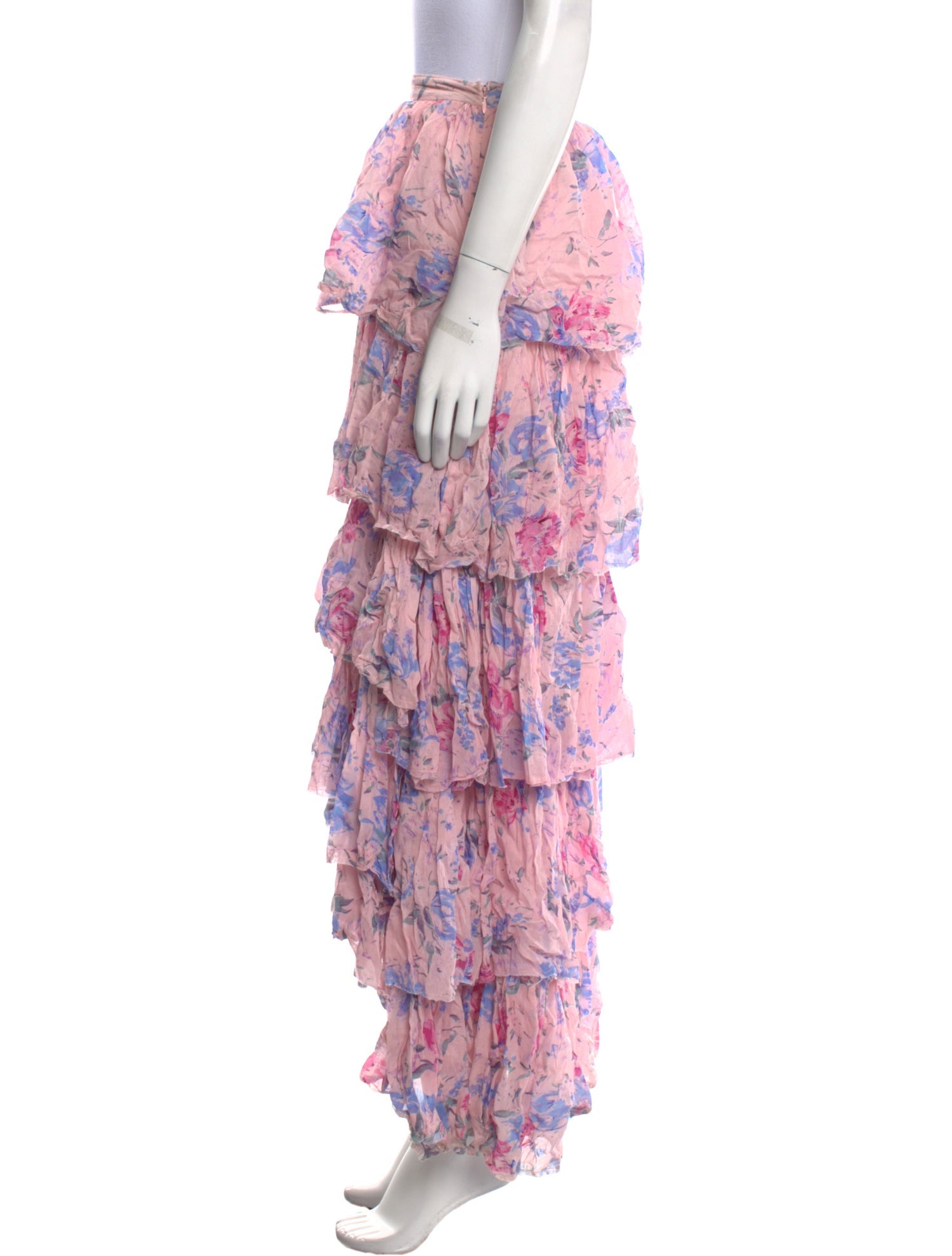 LoveShackFancy Floral Print Long Skirt