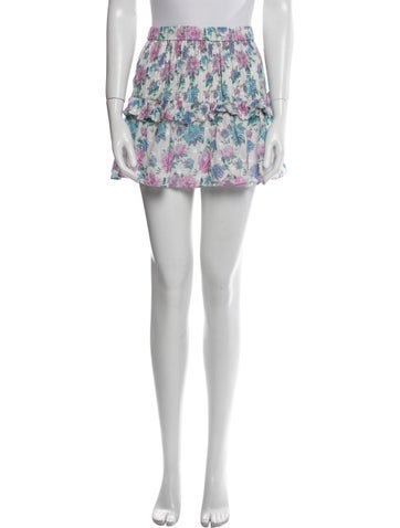 LoveShackFancy Skirts Floral Print Mini Skirt S