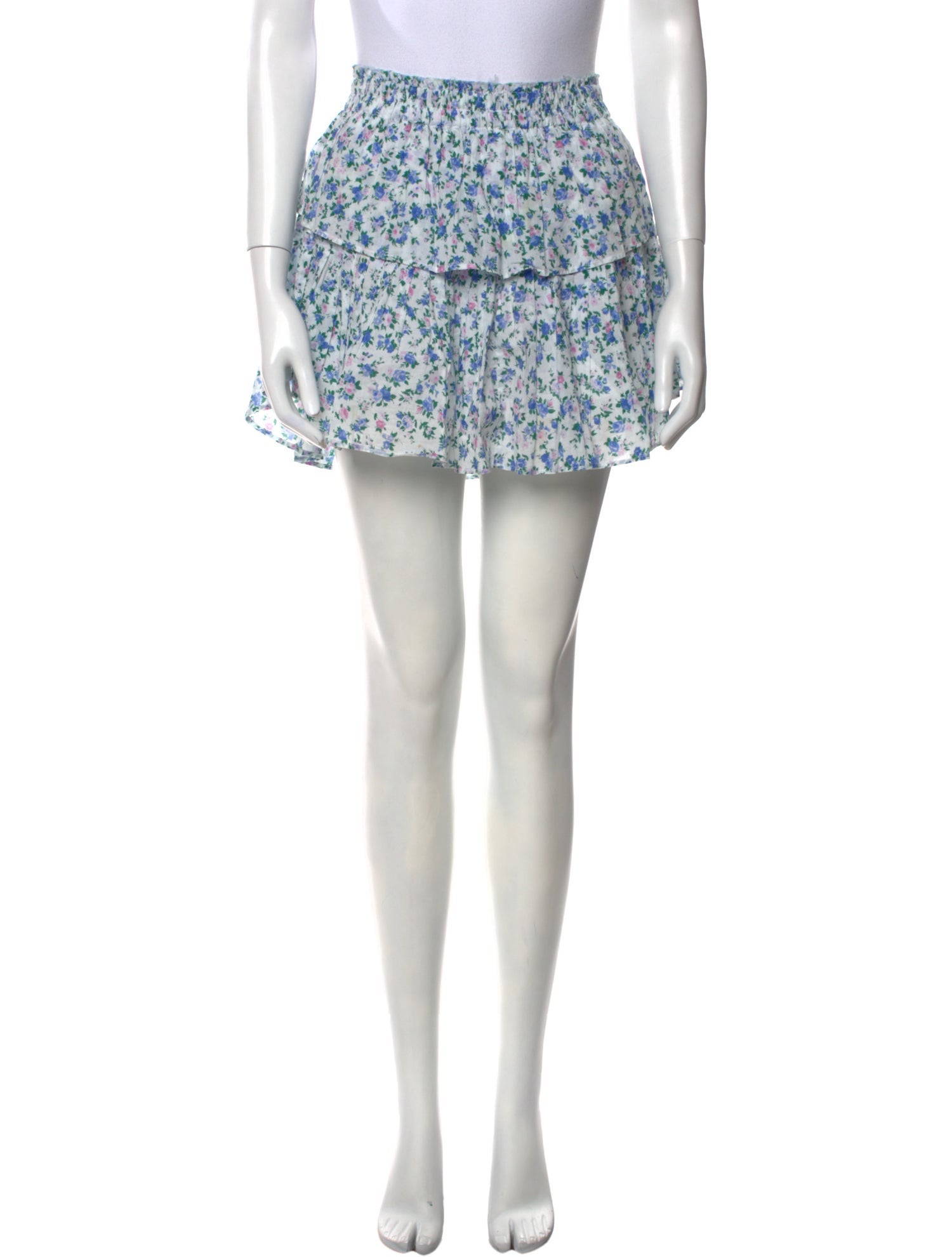LoveShackFancy Floral Print Mini Skirt