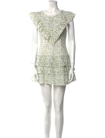 LoveShackFancy Floral Print Mini Dress