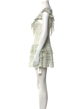 LoveShackFancy Floral Print Mini Dress