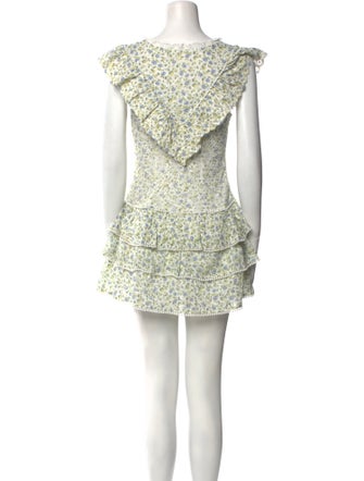LoveShackFancy Floral Print Mini Dress