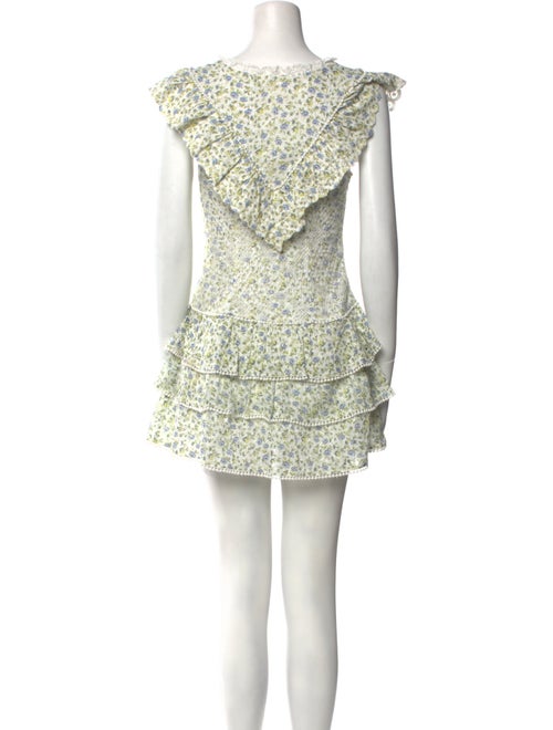 LoveShackFancy Floral Print Mini Dress