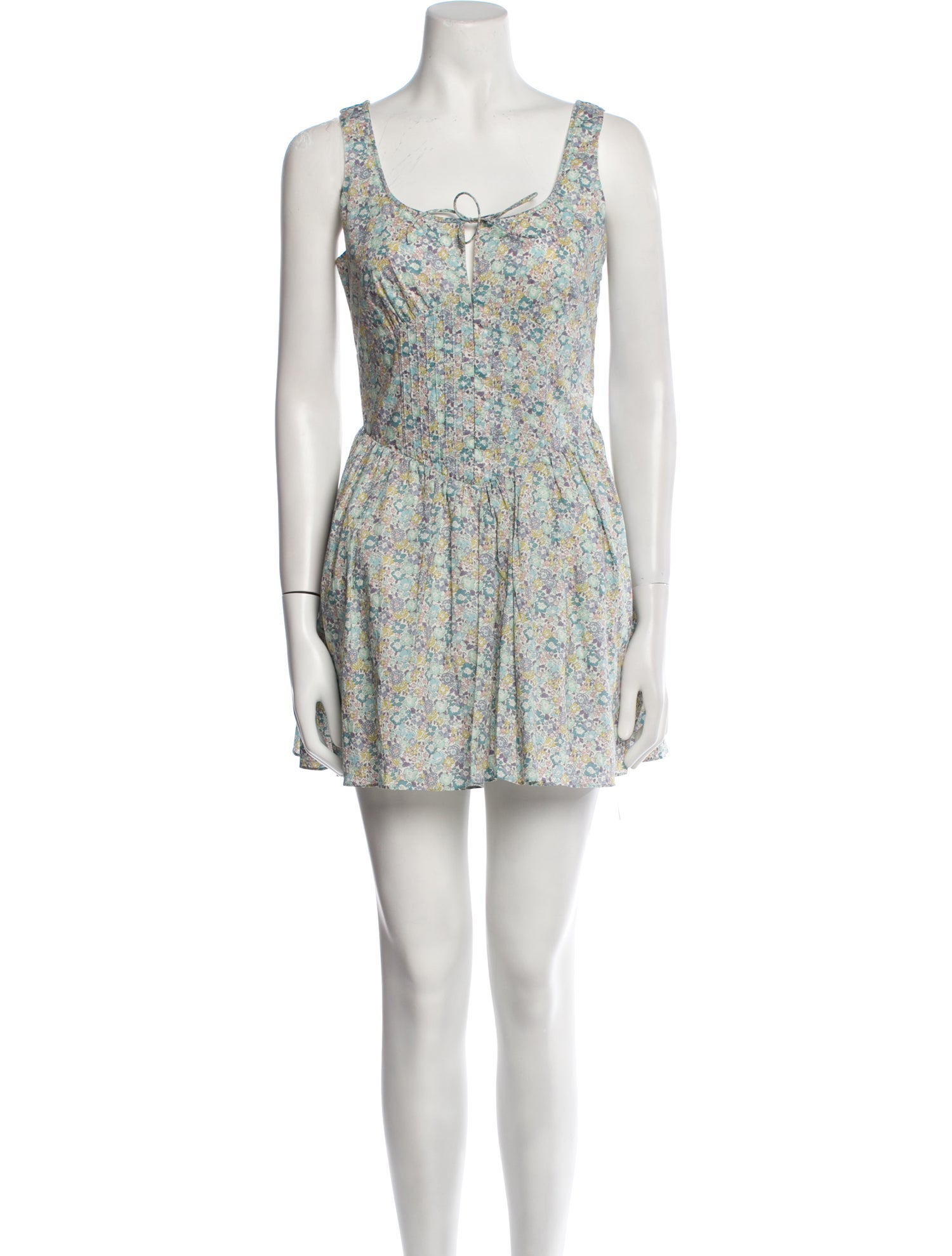 LoveShackFancy Floral Print Mini Dress