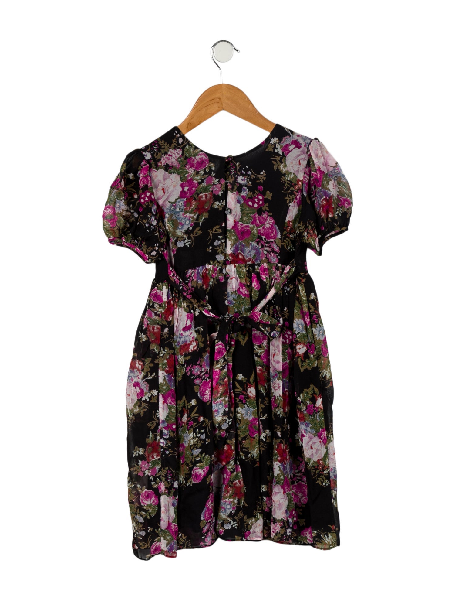 LoveShackFancy Girls Flower Print Short Sleeve Dress
