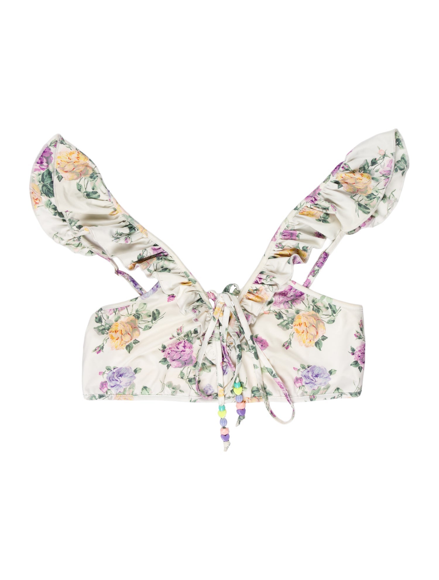 LoveShackFancy Printed Ruffle Embellishment Top