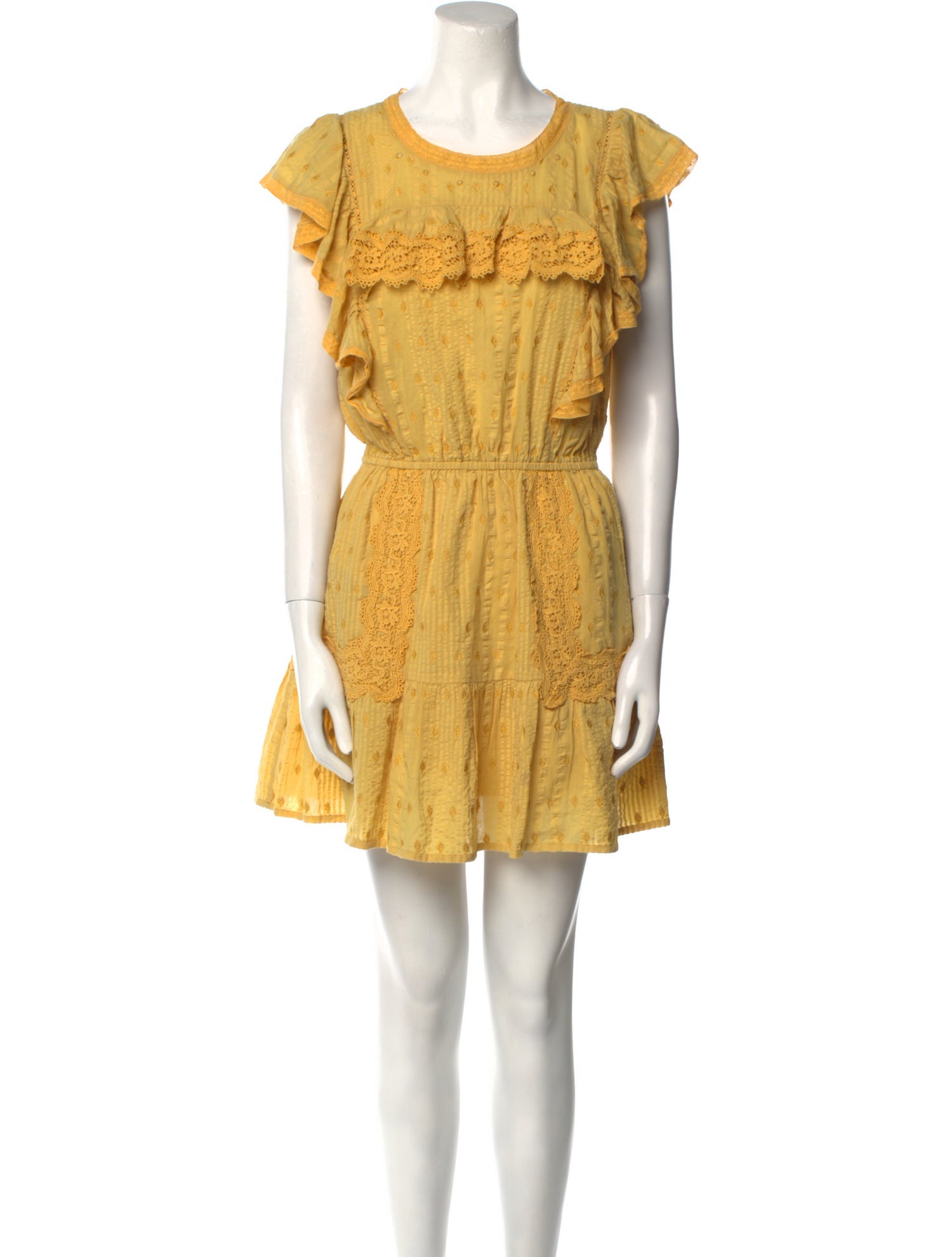 LoveShackFancy Scoop Neck Mini Dress