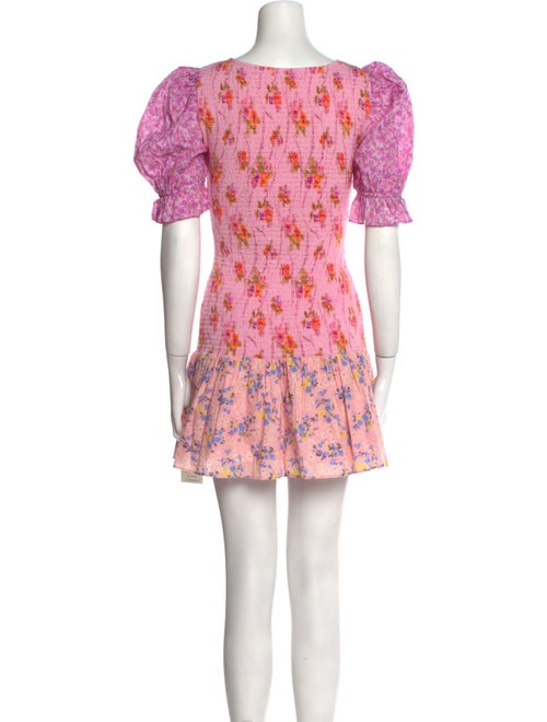 LoveShackFancy Floral Print Mini Dress