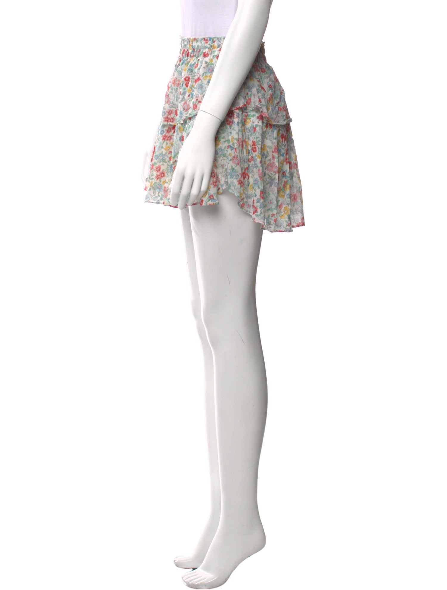 LoveShackFancy Floral Print Mini Skirt