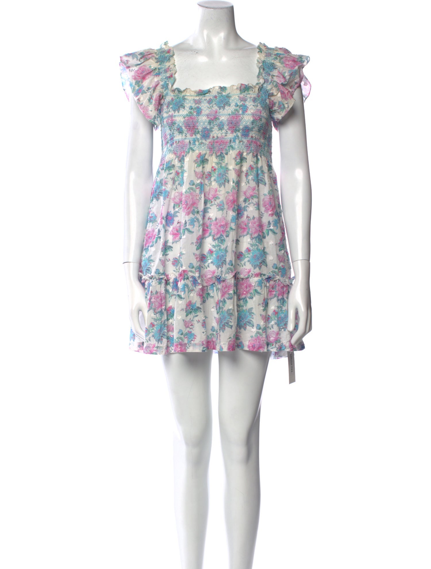 LoveShackFancy Floral Print Mini Dress