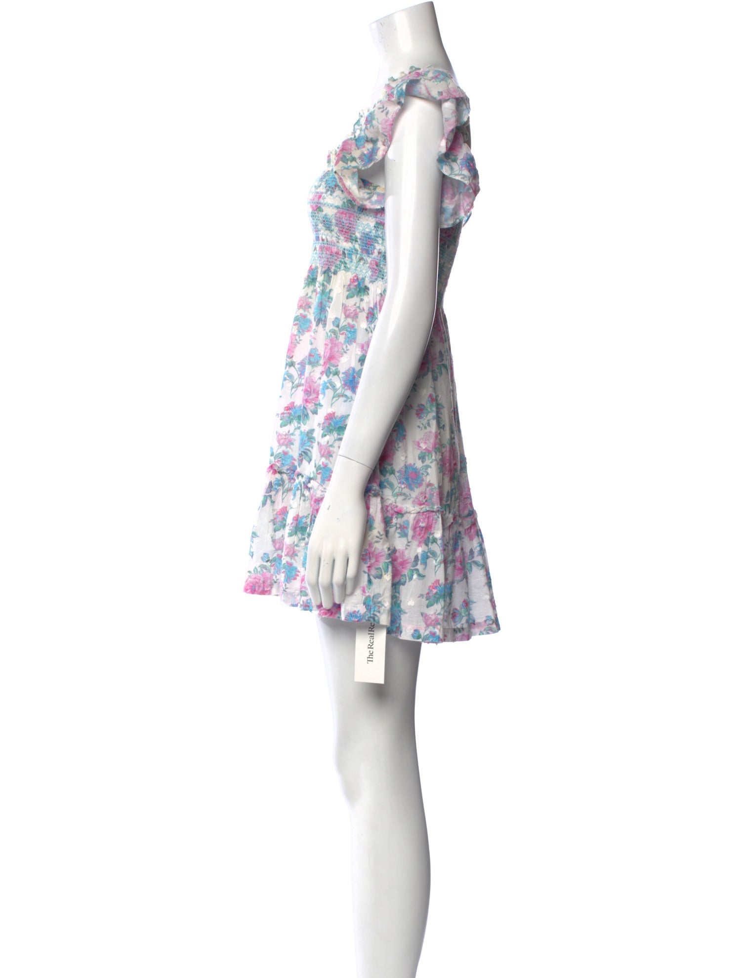 LoveShackFancy Floral Print Mini Dress