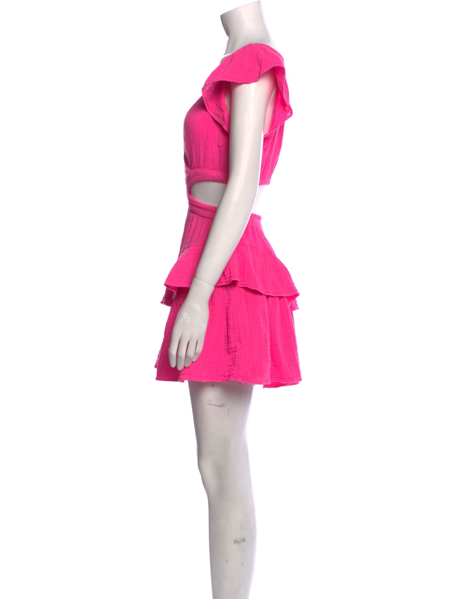 LoveShackFancy Plunge Neckline Mini Dress