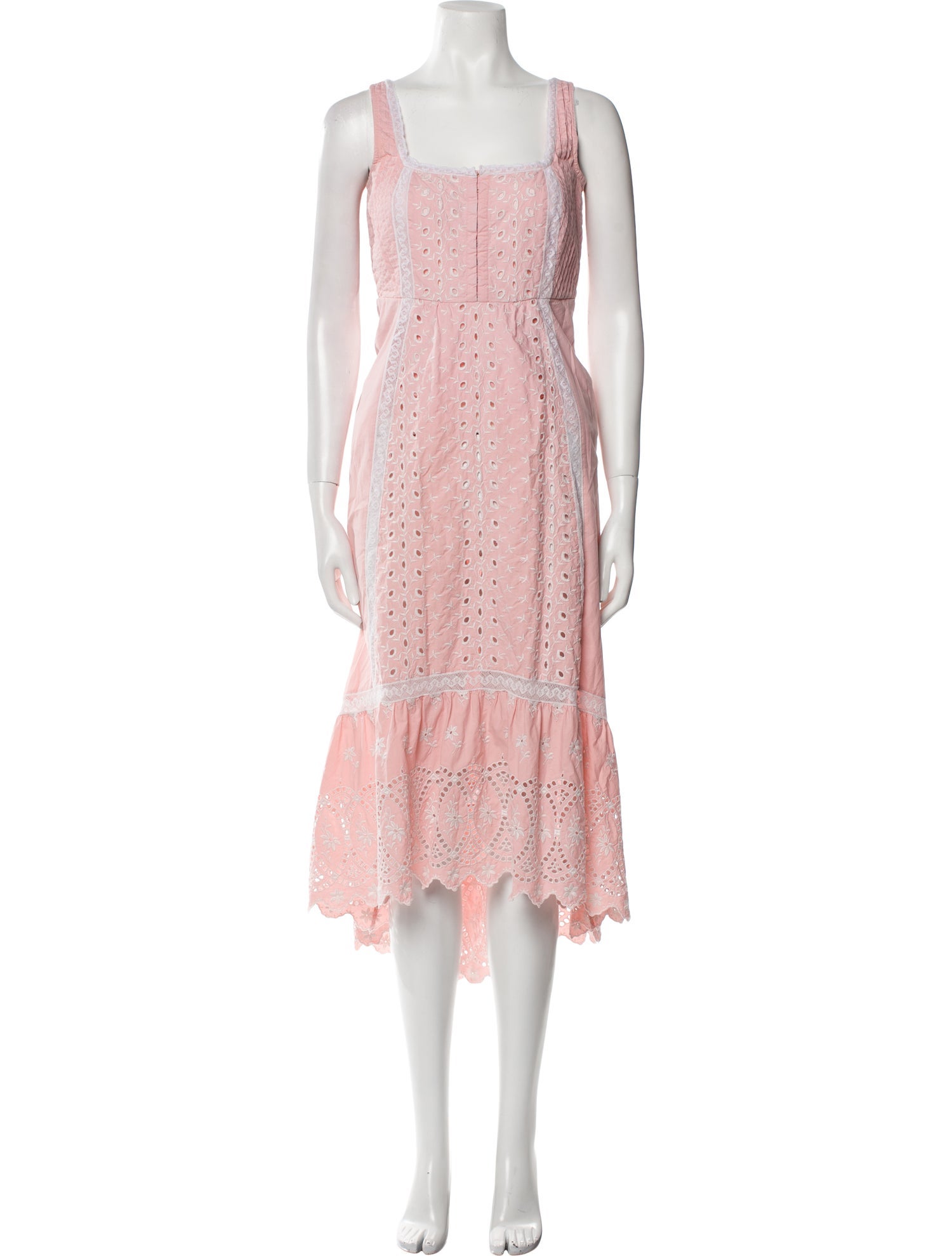 LoveShackFancy Square Neckline Midi Length Dress