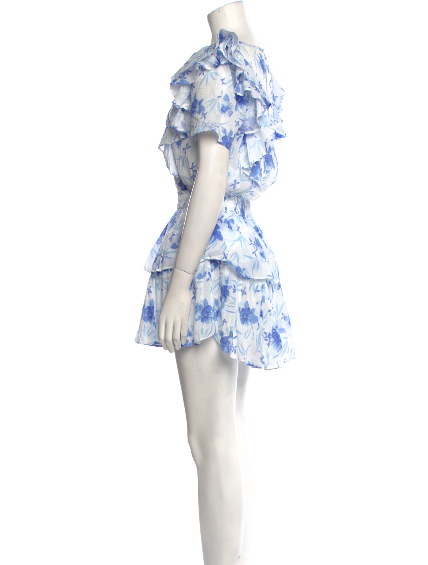 LoveShackFancy Floral Print Mini Dress