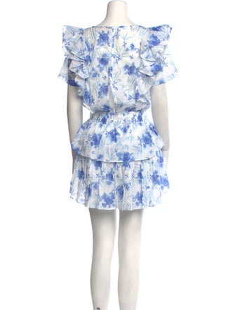 LoveShackFancy Floral Print Mini Dress