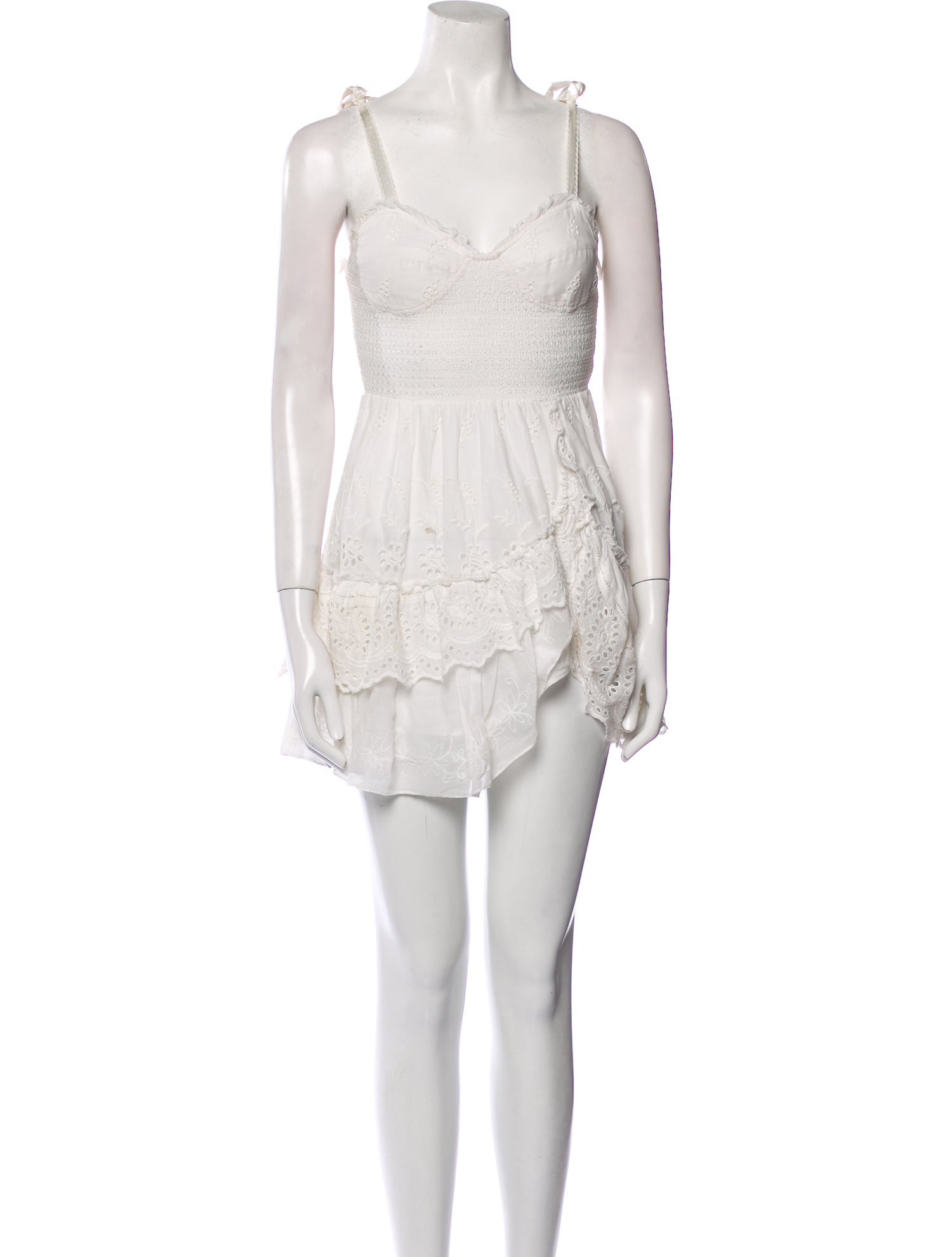 LoveShackFancy V-Neck Mini Dress