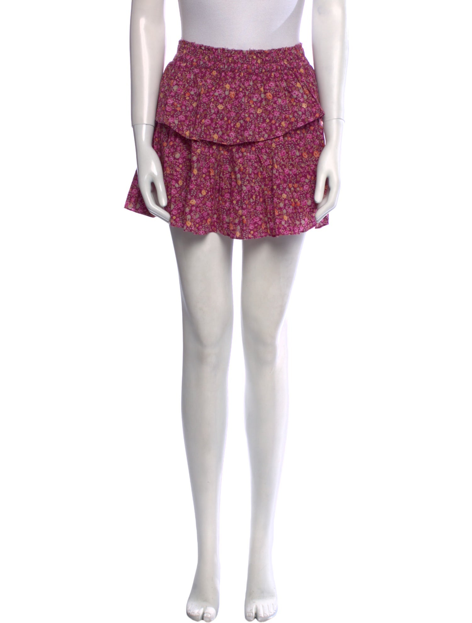 LoveShackFancy Floral Print Mini Skirt