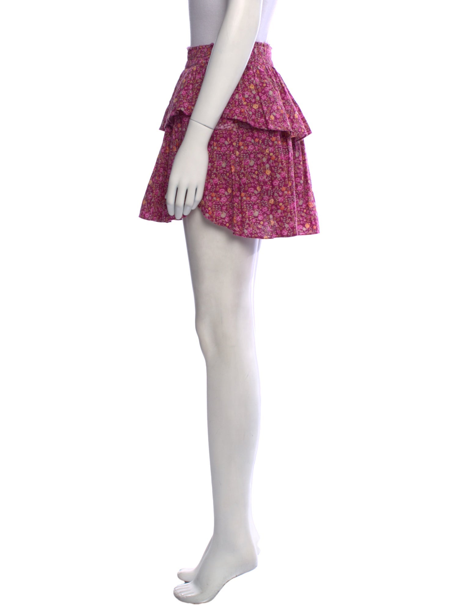 LoveShackFancy Floral Print Mini Skirt