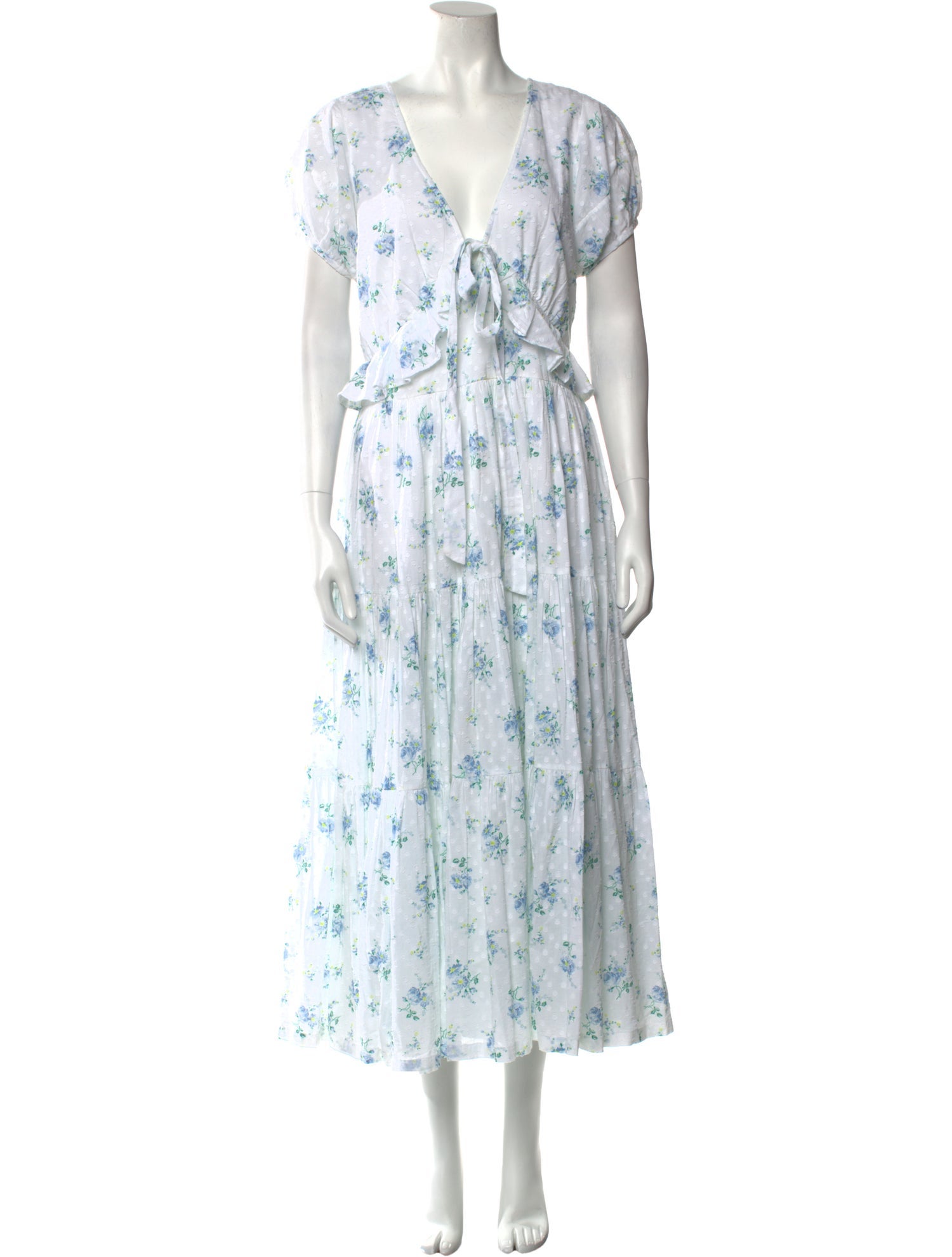LoveShackFancy Floral Print Long Dress