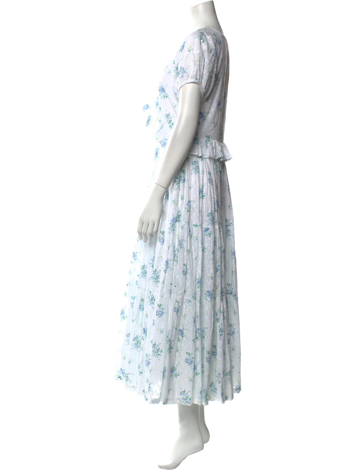LoveShackFancy Floral Print Long Dress