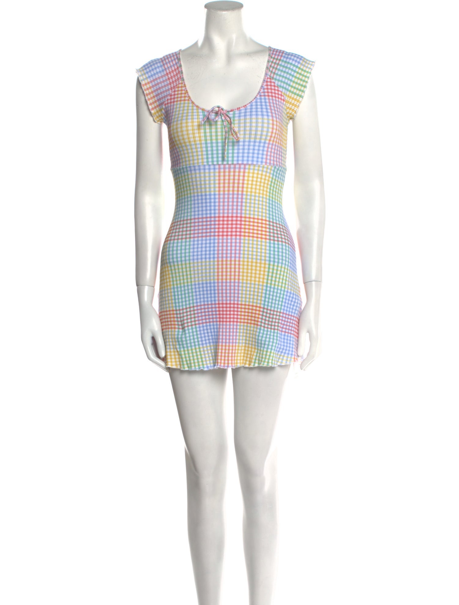 LoveShackFancy Plaid Print Mini Dress