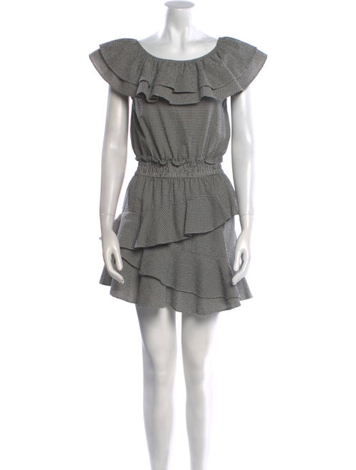 LoveShackFancy Houndstooth Print Mini Dress