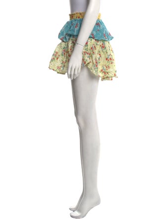 LoveShackFancy Floral Print Mini Skirt