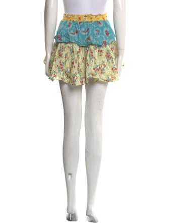 LoveShackFancy Floral Print Mini Skirt