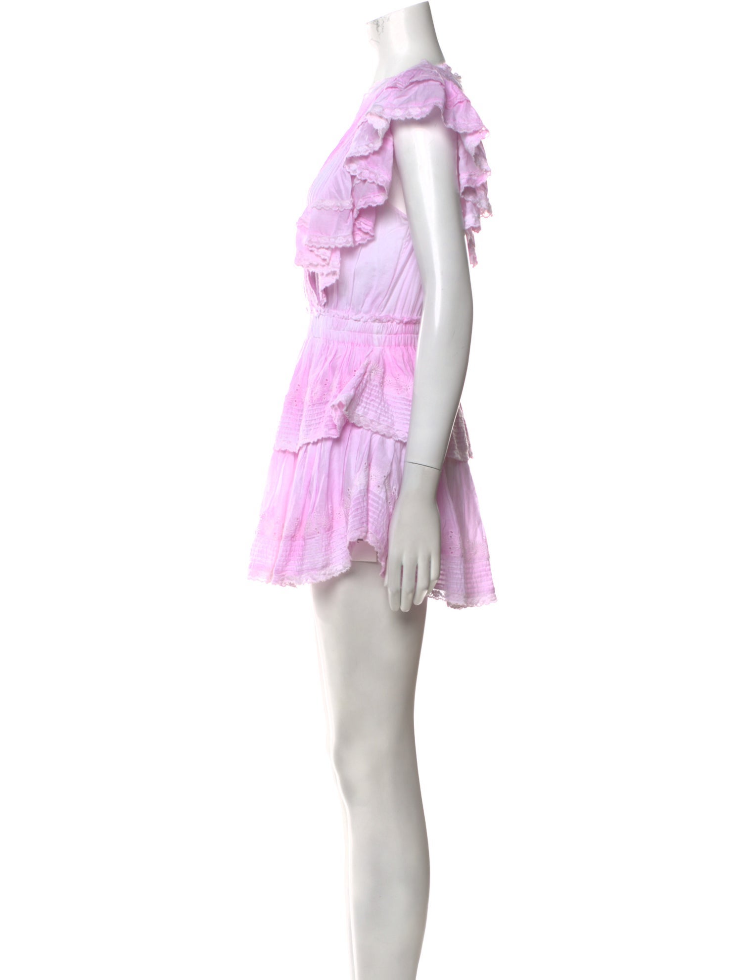 LoveShackFancy V-Neck Mini Dress