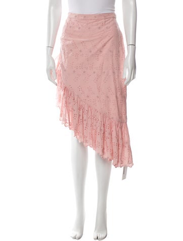 LoveShackFancy Skirts Eyelet Trim Midi Length Skirt M