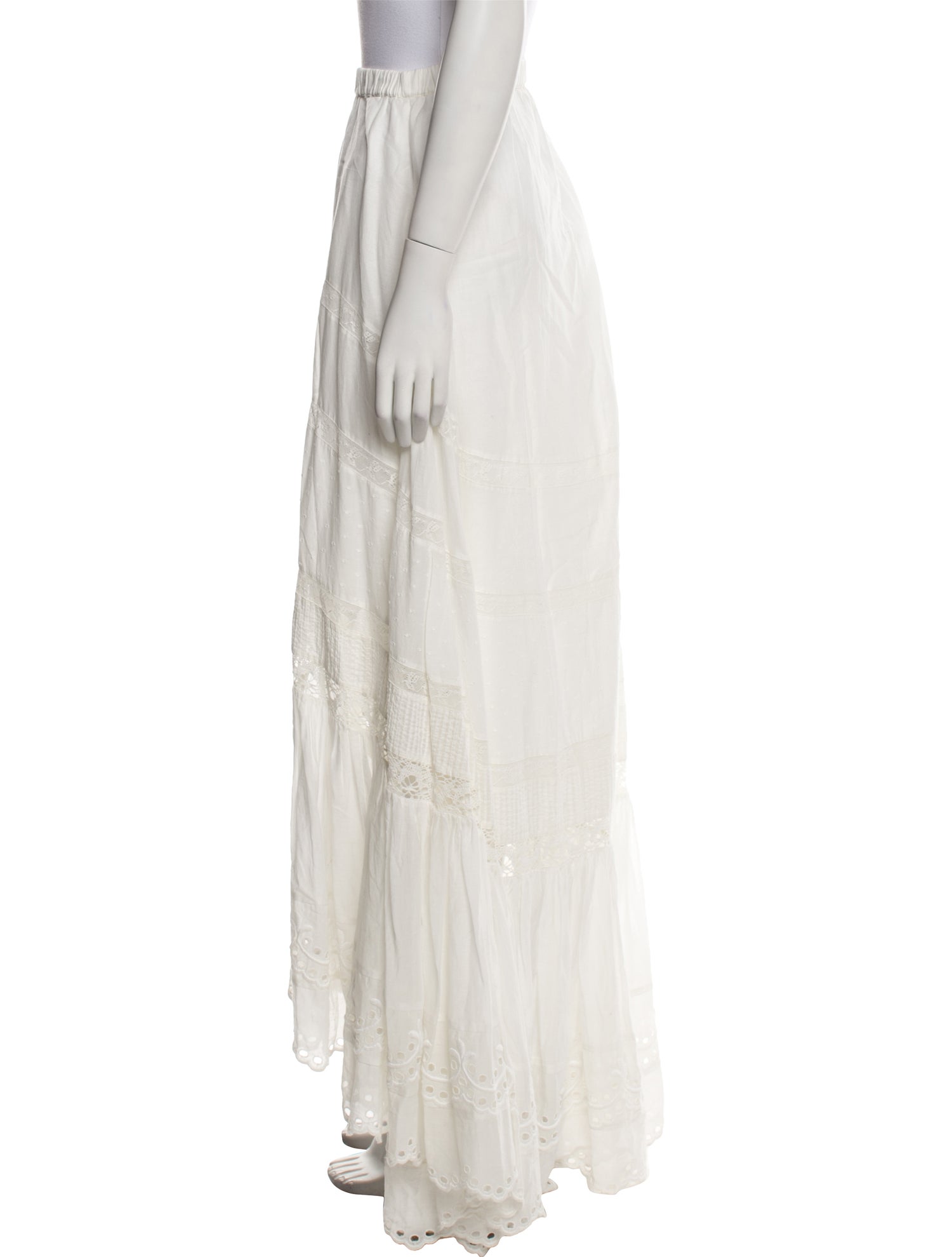 LoveShackFancy Ruffle Embellishment Midi Length Skirt