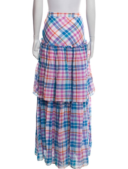 LoveShackFancy Plaid Print Long Skirt