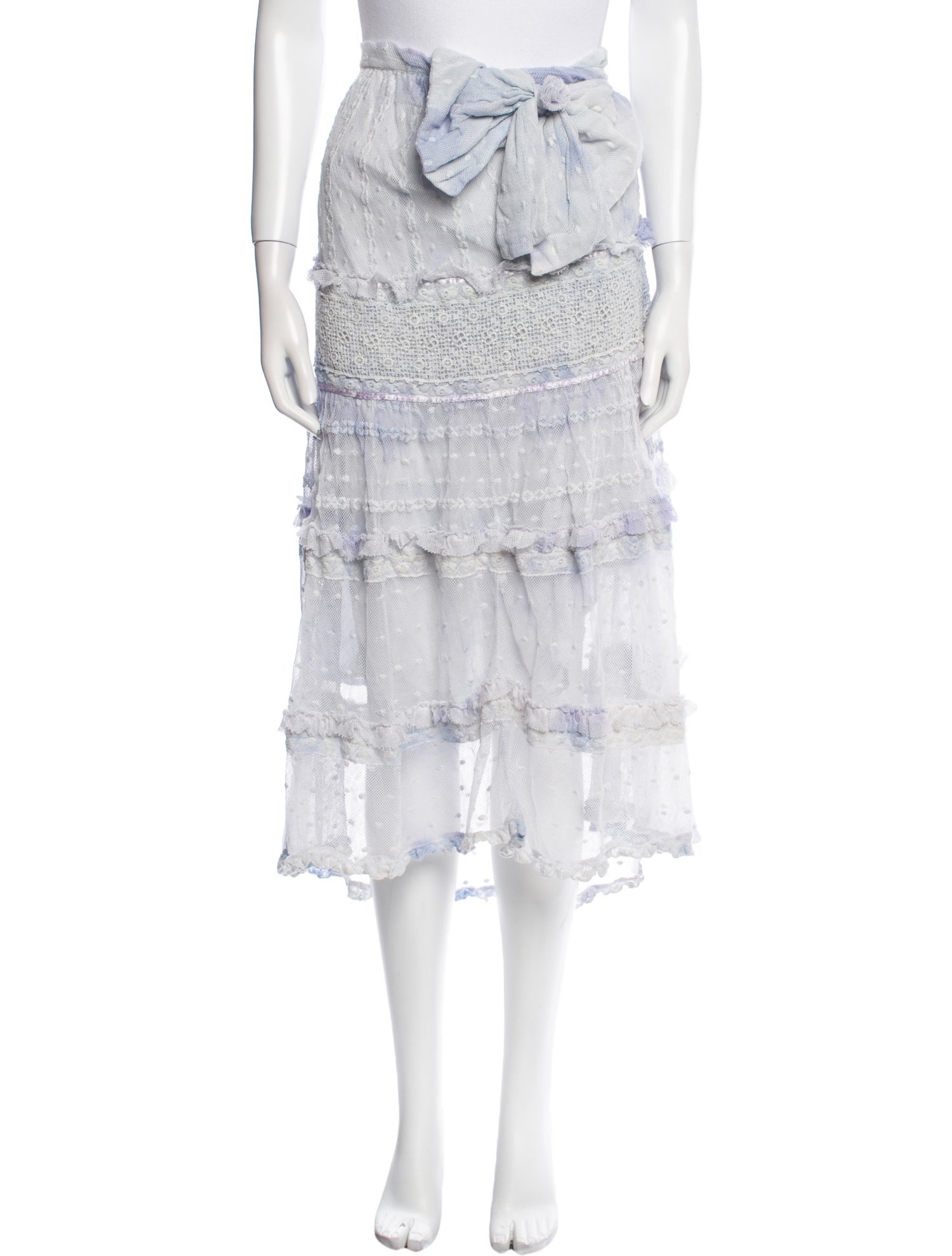 LoveShackFancy Lace Pattern Midi Length Skirt